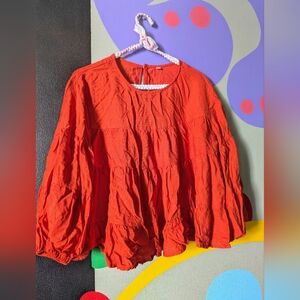 Women's Red Tiered Top